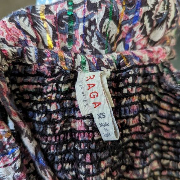 RAGA Metallic Boho Smocked Bodice Dress - Picture 4 of 6